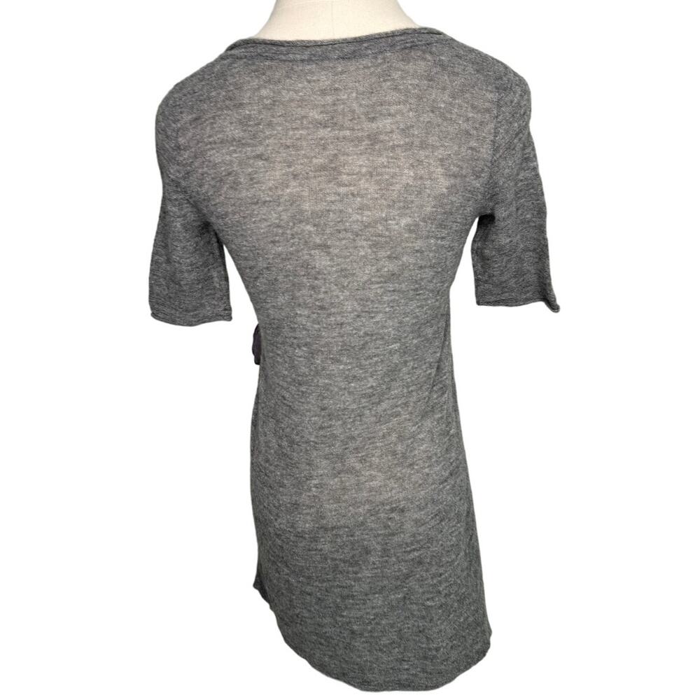 Susana Monaco Alpaca Wool Blend V Neck Tie Waist Sweater Dress Gray XS - Picture 4 of 9
